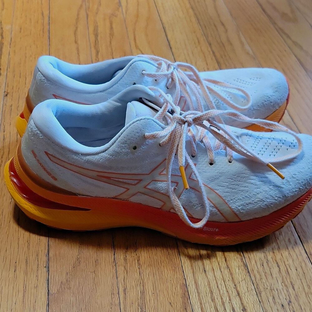 ASICS GEL-KAYANO 28 Men’s Running Sneaker Cushioned White/Orange US 9 EU 42.5